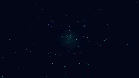 Abstract Motion Graphics: Floating Glowing Particles in Deep Space Stock Footage 347626440