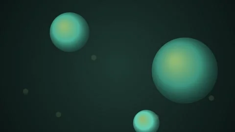 Abstract Motion Graphics with Floating Teal Spheres on Dark Background Stock Footage 340348394