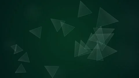 Abstract motion graphics with floating transparent triangles on green Stock Footage 340348395