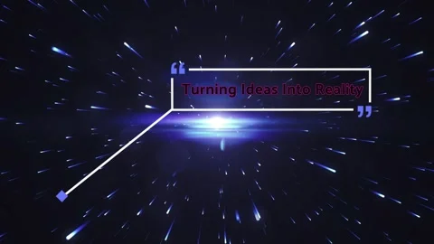 Abstract Motion Graphics with Glowing Light Streaks and Quote Marks in a Dark Stock Footage 338332283