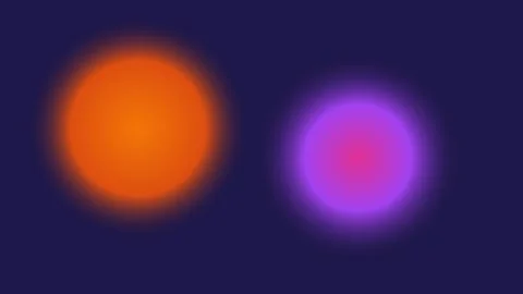 Abstract Motion Graphics with Glowing Orange and Purple Circles on Dark 動画素材 343906196