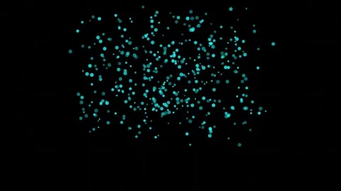 Abstract Motion Graphics with Glowing Particles and Geometric Grids in Dark Vídeos de archivo 344232150