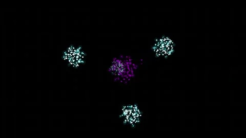 Abstract Motion Graphics with Glowing Particles and Floating Clusters Stock Footage 344232151