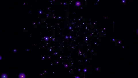 Abstract Motion Graphics with Glowing Purple Particles and Digital Network 動画素材 343906127