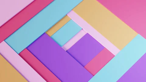 Abstract motion graphics. Looped background, colorful 3d shapes, moving objects Video stock 258387143