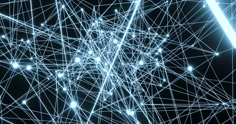 Abstract motion graphics made of digital nodes and connection paths Stock Footage 164836093
