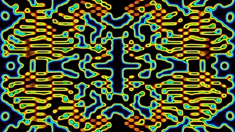 Abstract Motion Graphics Morphing Neon Patterns Stock Footage 300804899