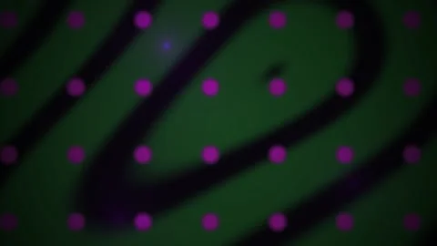 Abstract Motion Graphics Purple Dot Pattern on Green with Fluid Wavy Lines Stock Footage 343688950