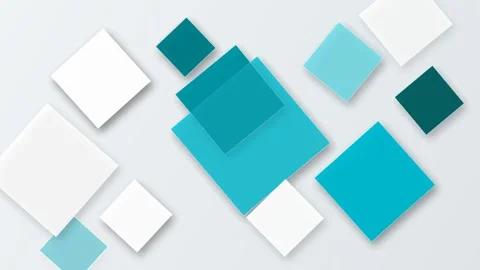 Abstract Motion Graphics Sequence Sheet with Teal and Grey Geometric Squares Stock Footage 345372200