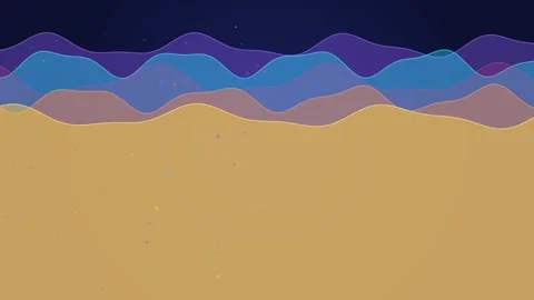 Abstract Motion Graphics with Shifting Wave Patterns and Floating Particles Stock Footage 347897401