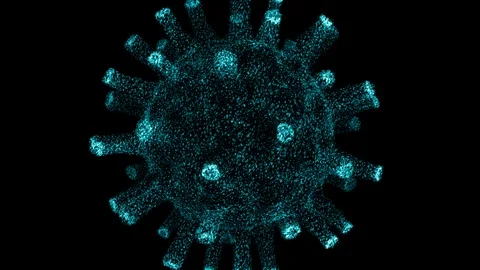 Abstract motion graphics - spinning and exploding digital virus (loop) Stock Footage 126766618