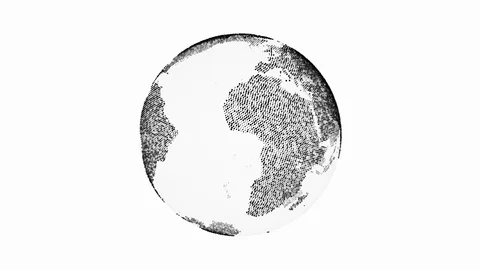 Abstract motion graphics - spinning digital Earth as a virus (loop) Video stock 126580118