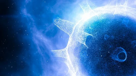 Abstract motion graphics - spinning virus (loop) Video stock 126580507