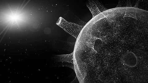 Abstract motion graphics - spinning virus (loop) Video stock 126580514