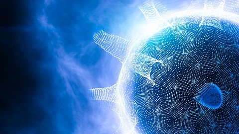 Abstract motion graphics - spinning virus (loop) Video stock 126583512