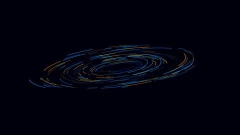 Abstract Motion Graphics of Swirling Blue and Gold Particles Stock Footage 342792488