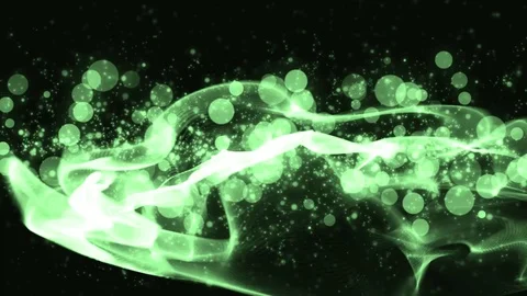 Abstract motion green background with particles and stars. Vídeo Stock 71650873