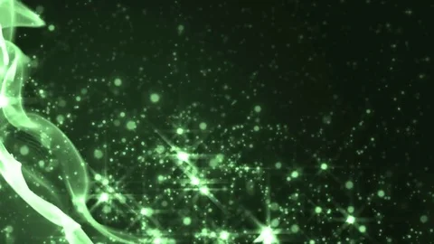 Abstract motion green background with particles and stars. Stockbeeldmateriaal 71651346
