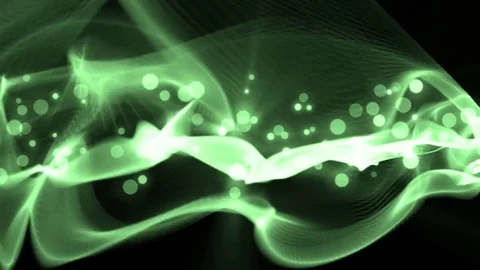 Abstract motion green background with particles and stars. Video stock 71651651