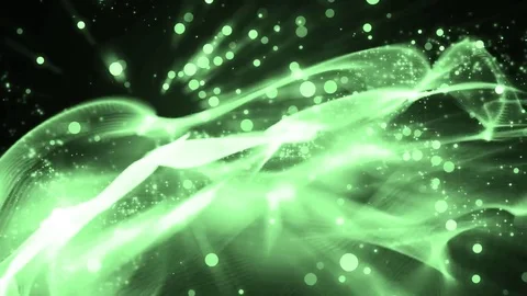 Abstract motion green background with particles and stars. Video stock 71651763
