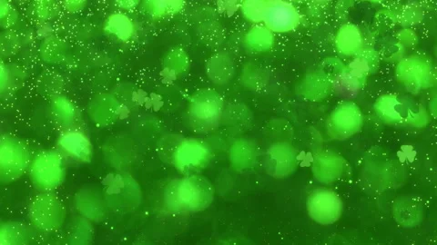 Abstract Motion Green Shiny Blurred Four Leaf Clover St. Patrick's Day With Stock Footage 262976996