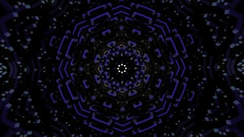 Abstract motion of kaleidoscope with geometric pattern. Animation. Ornamental Stock Illustration
