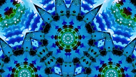 Abstract motion kaleidoscope VJ loop background Stock Footage 340075274