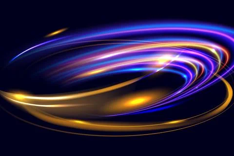 Abstract Motion Light Effect. Futuristic Wave Flash. Shining Space. Vector il Stock Illustration