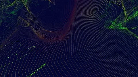 Abstract motion of lines consisting of color dots. Stock Footage 169128122