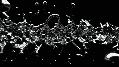 Abstract motion of mercury flow on a dark background. Stock Footage 126346672