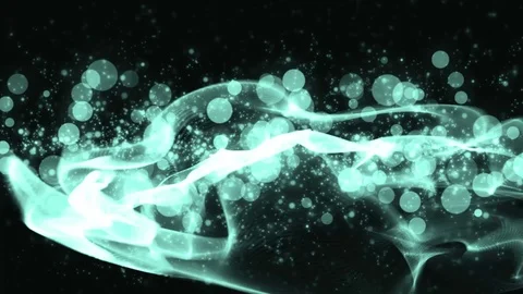 Abstract motion neon background with particles and stars. Video stock 71651025