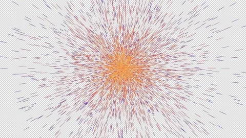 Abstract motion orange radiation particles on a transparent background Stock Footage 194794866