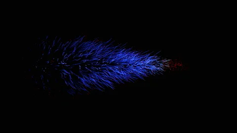 Abstract motion of particles on a blue background Stock Footage 85694682