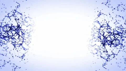 Abstract motion of particles on the sides of the screen in a bluish glow Video stock 113550836