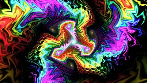 Abstract motion pattern with zigzag shimmering curves. Stock Footage 241388011