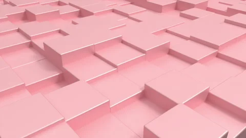 Abstract motion pink metallic cubes background. Isometric perspective. Loop. Stock Footage 250670022