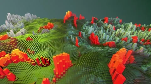 Abstract Motion of Rectangular Objects 03. Video stock 296757303