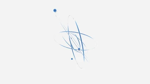 Abstract motion scheme of blue elementary particles on a white background Stock Footage 127486304