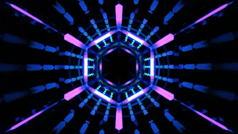 Abstract motion tunnel VJ loop background Stock Footage 340178951