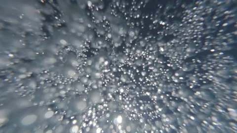 Abstract motion water bubbles in sunlight slow motion background Stock Footage 345787696