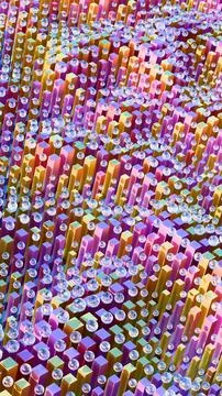 Abstract Motion Wave With Floating Box And Sphere Stock Photos