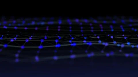 Abstract motion wave from shining particles connections. Stock Illustration