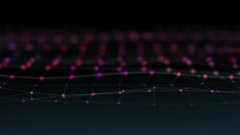 Abstract motion wave from shining particles connections. Stock Illustration