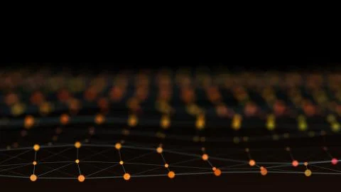 Abstract motion wave from shining particles connections. Stock Illustration