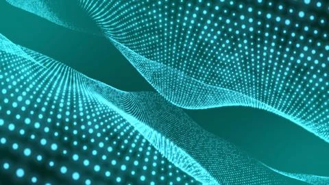 Abstract motion waves from luminous particles to space waves. Trapcode Form.. 스톡 일러스트