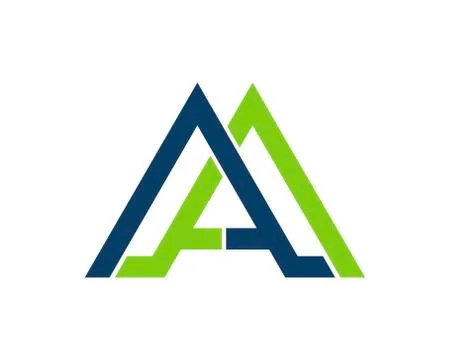 Abstract mountain with AA letter initial Stock Illustration