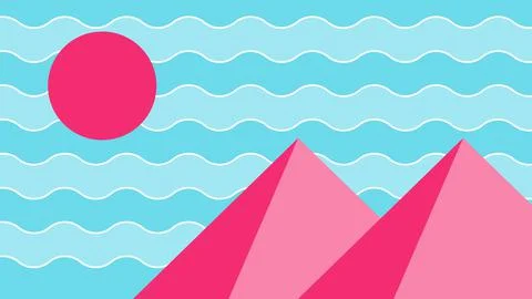 Abstract mountain background with sun vector stock Stock Illustration