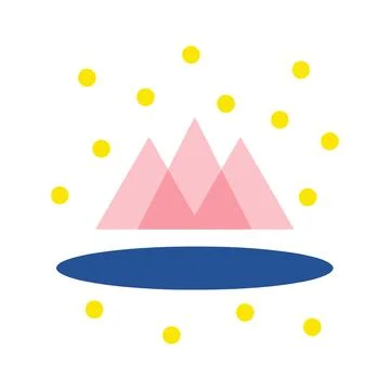 Abstract Mountain Landscape with Dots Stock Illustration