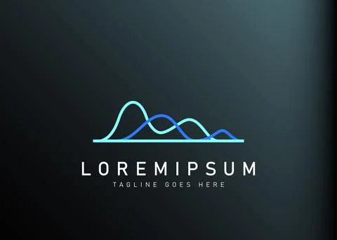 Abstract mountain logo design. Vector illustration of mountains and valleys t Illustration