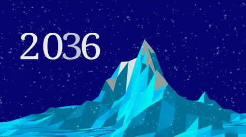 Abstract mountain in low-polygonal style against blue background  Stock Footage 50369007